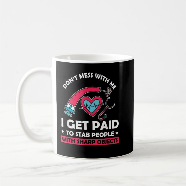 Phlebotomist Syringe Phlebotomy Doctor Blood Nurse Coffee Mug (Left)