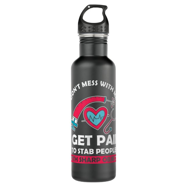 Phlebotomist Syringe Phlebotomy Doctor Blood Nurse Stainless Steel Water Bottle (Front)