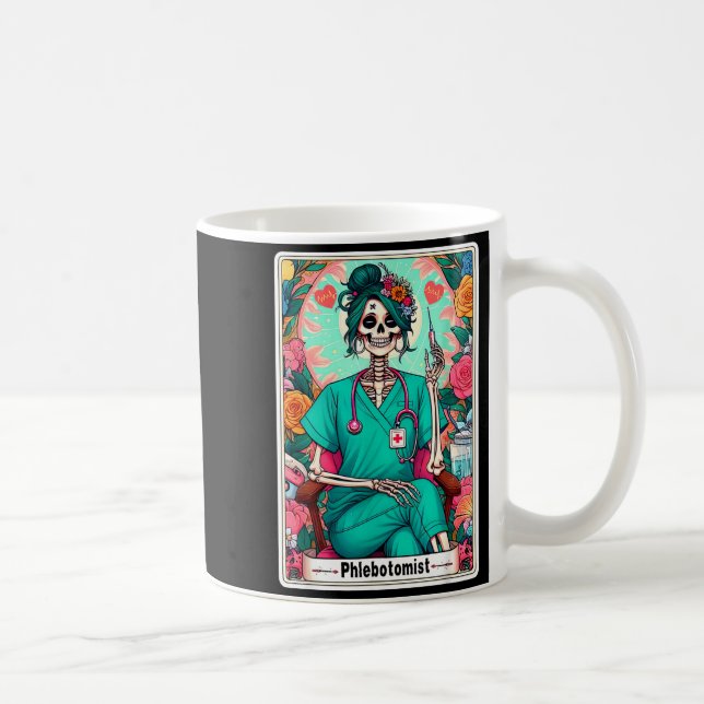 Phlebotomist Tarot Card Skeleton Phlebotomy Tech P Coffee Mug (Right)