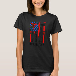 Phlebotomist US Flag Phlebotomy Tech Appreciation T-Shirt