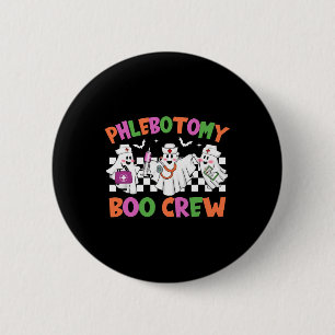 Phlebotomy Boo Crew Phlebotomist Halloween Costume Button