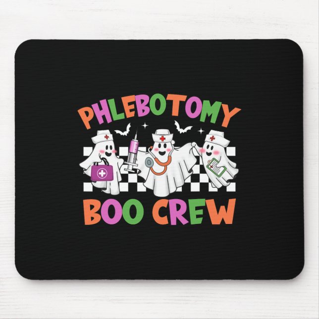 Phlebotomy Boo Crew Phlebotomist Halloween Costume Mouse Pad (Front)