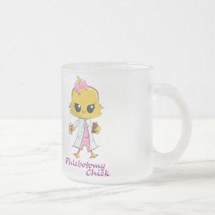 Phlebotomy Chick 10 oz Frosted Glass Coffee Mug