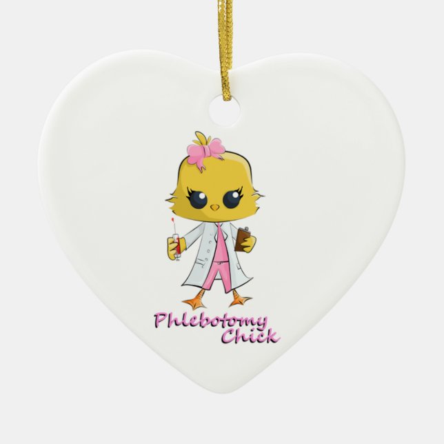 Phlebotomy Chick Ceramic Ornament (Front)