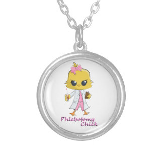 Phlebotomy Chick Silver Plated Necklace