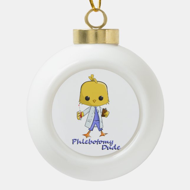 Phlebotomy Dude Christmas Ornament (Front)