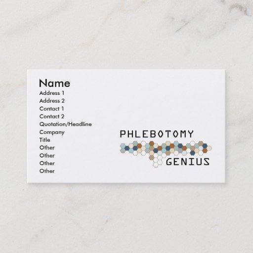 Customizable Phlebotomy Genius Business Card Template