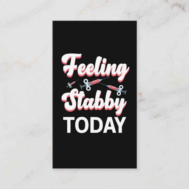 Phlebotomy Humor Syringe Draw Blood Venipuncture Business Card (Front)