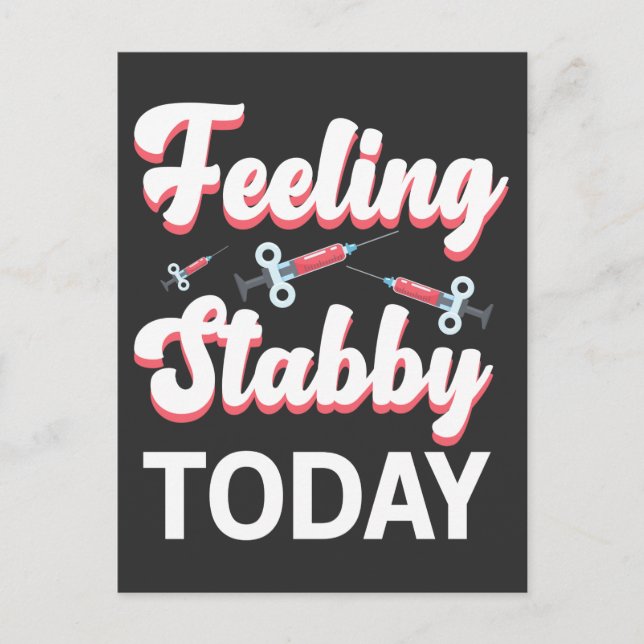 Phlebotomy Humor Syringe Draw Blood Venipuncture Postcard (Front)
