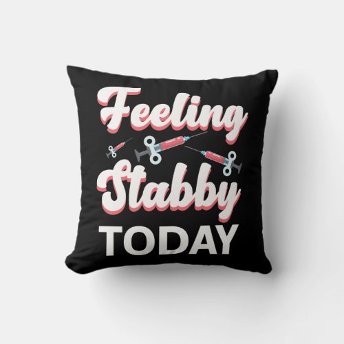 Phlebotomy Humor Syringe Draw Blood Venipuncture Throw Pillow