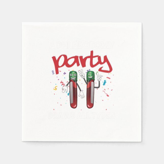 Phlebotomy Party Vacutainer Blood Phlebotomist Gif Napkins (Front)