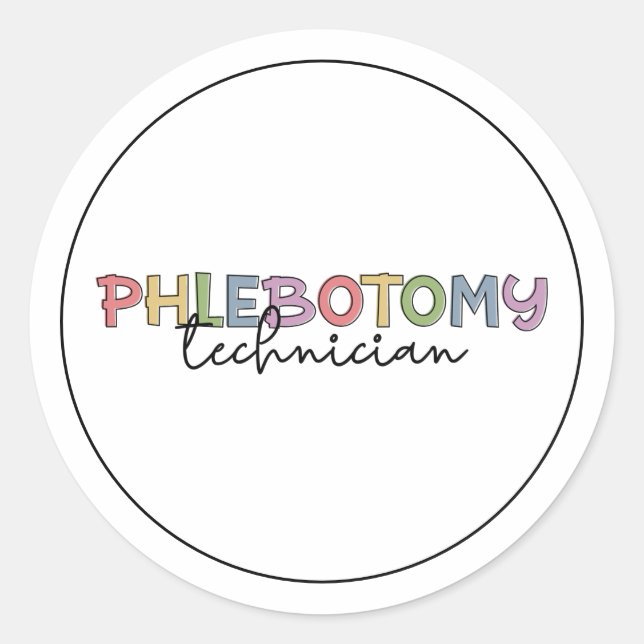 Phlebotomy Technician PBT Phlebotomy Tech Classic Round Sticker (Front)