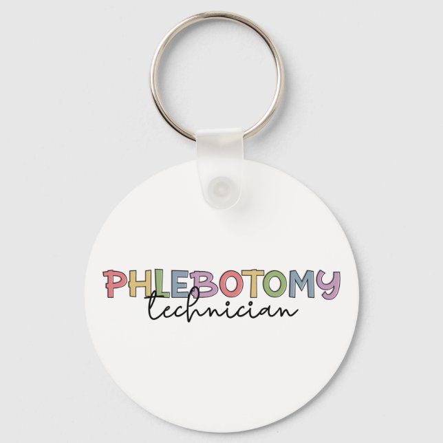 Phlebotomy Technician PBT Phlebotomy Tech Keychain (Front)