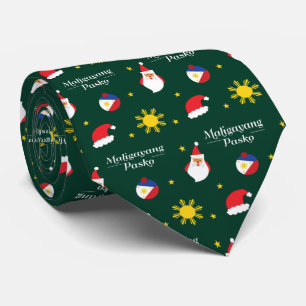 Phlippines Christmas Maligayang Pasko Tagalog Neck Tie
