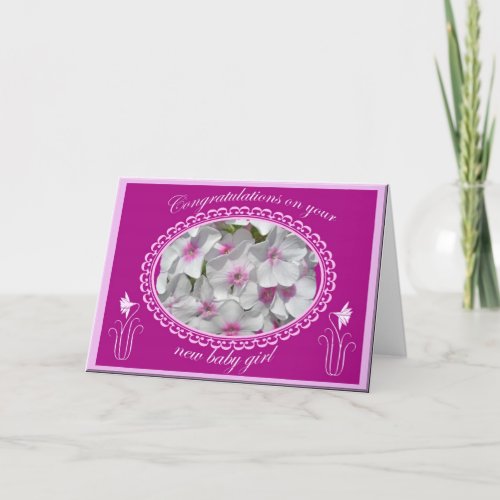 Phlox New Baby Girl Congratulations Card