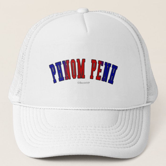 Phnom Penh in Cambodia National Flag Colors Hat