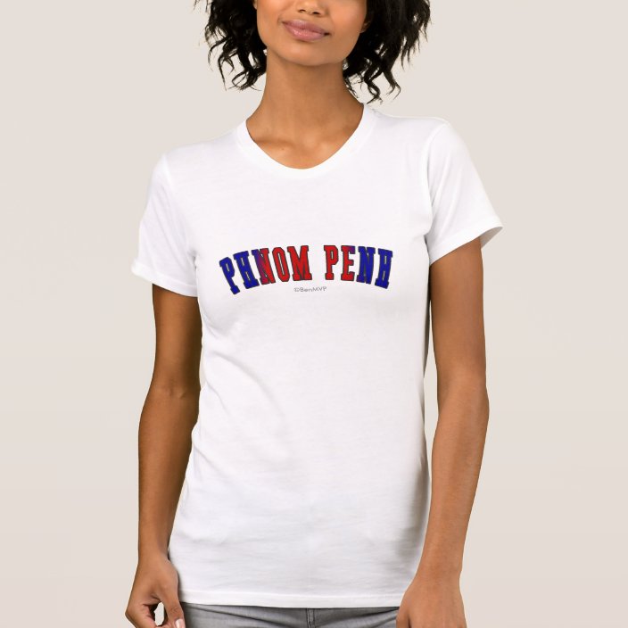 Phnom Penh in Cambodia National Flag Colors T-shirt