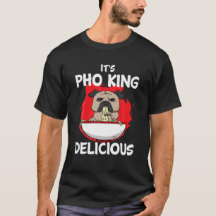 Pho Asian Soup Vietnam Noodle Soup Dog Pitbull Gri T-Shirt