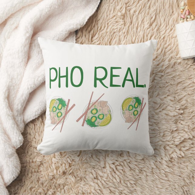 Pho (For) Real Vietnamese Chicken Noodle Soup Food Throw Pillow (Blanket)