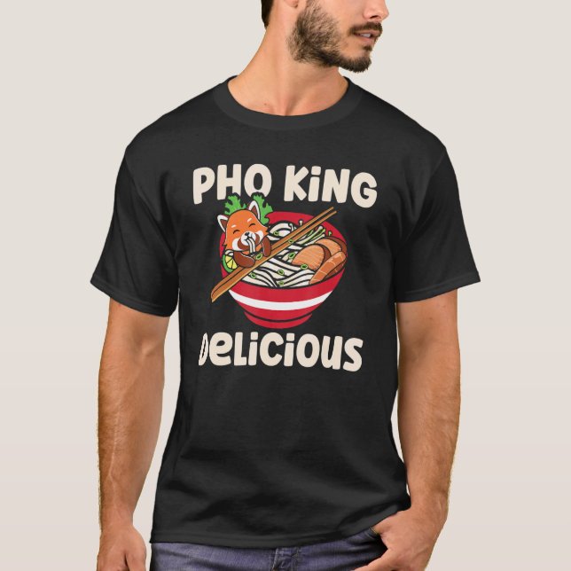 Pho King Delicious Pho Soup Cat T-Shirt (Front)