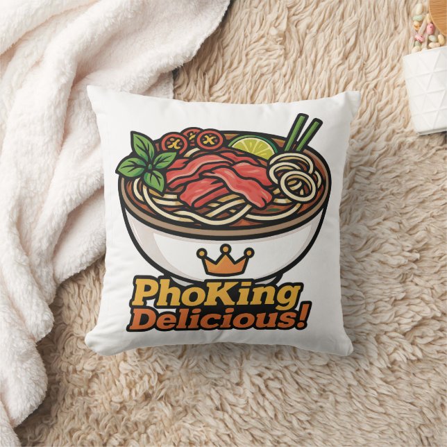 Pho king Delicious! Throw Pillow (Blanket)