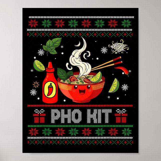Pho Kit Apparel Ugly Xmas Pajamas Matching Family  Poster (Front)