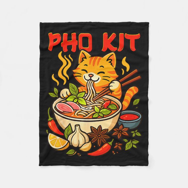 Pho Kit Mariners Cat Funny Meme  Fleece Blanket (Front)