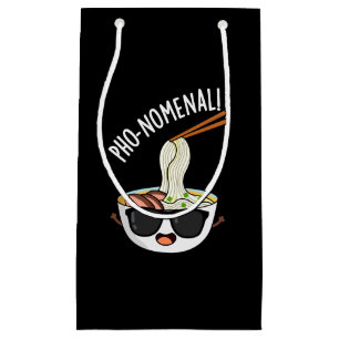 Pho-nomenal Funny Pho Soup Pun Dark BG Small Gift Bag