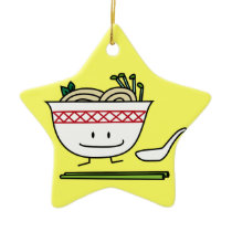 Pho Noodle Bowl Vietnam soup spoon chopsticks Ceramic Ornament
