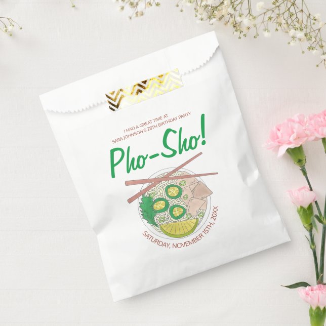 Pho Sho! Vietnamese Soup Funny Birthday Party Favor Bag (Sealed)