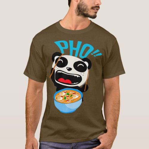 Pho Soup Vietnam Ramen Laughing Panda Chinese T_Shirt