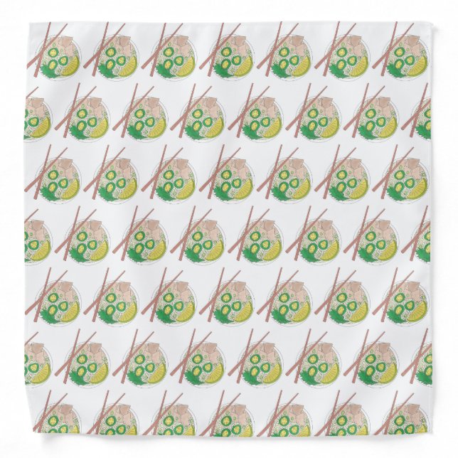 PHO Vietnamese Food Chicken Noodle Soup Chopsticks Bandana (Front)