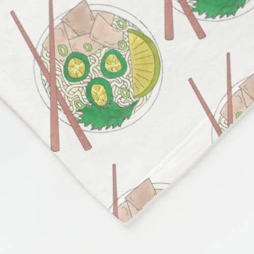 PHO Vietnamese Food Chicken Noodle Soup Chopsticks Fleece Blanket