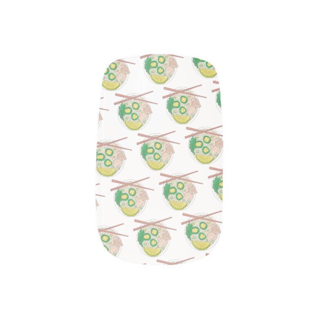PHO Vietnamese Food Chicken Noodle Soup Chopsticks Minx Nail Wraps (Left Thumb)