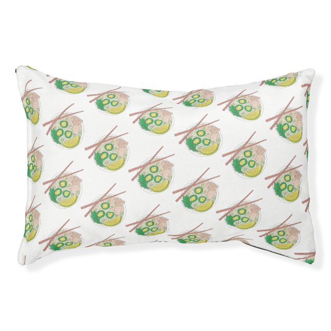 PHO Vietnamese Food Chicken Noodle Soup Chopsticks Pet Bed (Front)