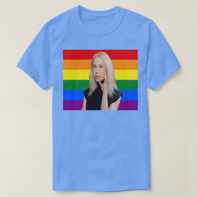 Phoebe Bridgers Gay Pride Flag T-Shirt (Design Front)