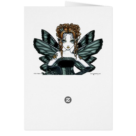 "Phoebe" Gothic Couture Butterfly Fairy Card (Back)