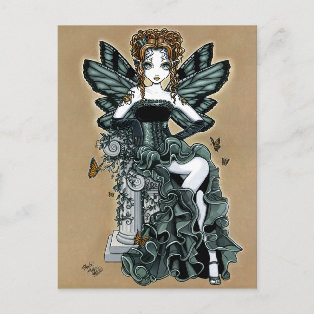 "Phoebe" Gothic Couture Butterfly Fairy Postcard (Front)