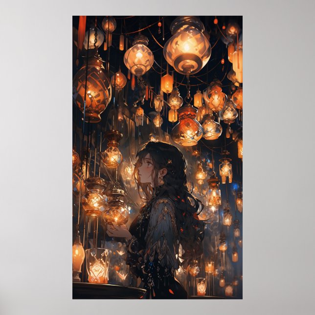Phoebe in the Hall of Lanterns - Ultra tall Poster (Front)