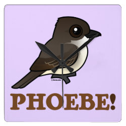 PHOEBE! Square Wall Clock
