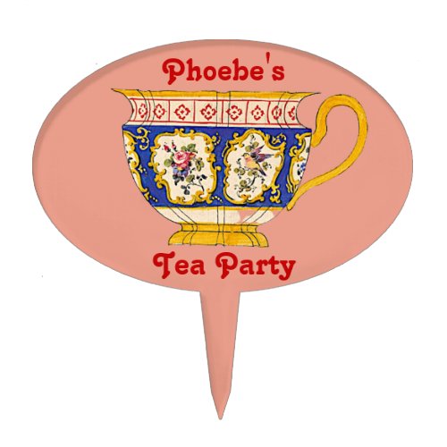 PHOEBE  VINTAGE Tea Cup  Tea Party   Cake Topper