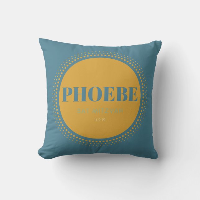 Phoebe's Bat Mitzvah Pillow (Front)