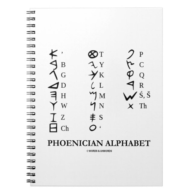 Phoenician Alphabet (Ancient Language Symbols) Notebook (Front)