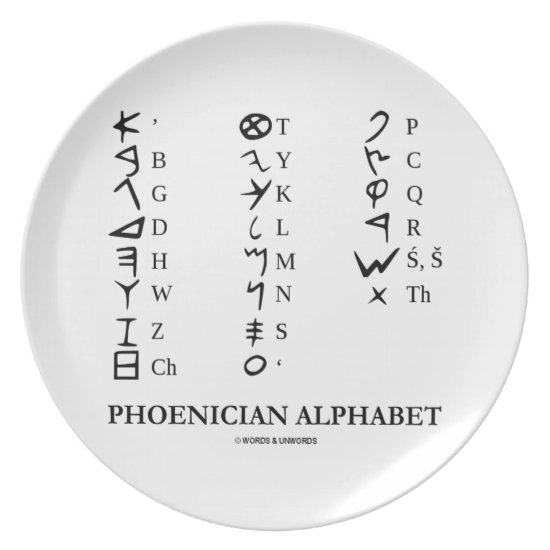 Phoenician Alphabet (Ancient Language Symbols) Plate