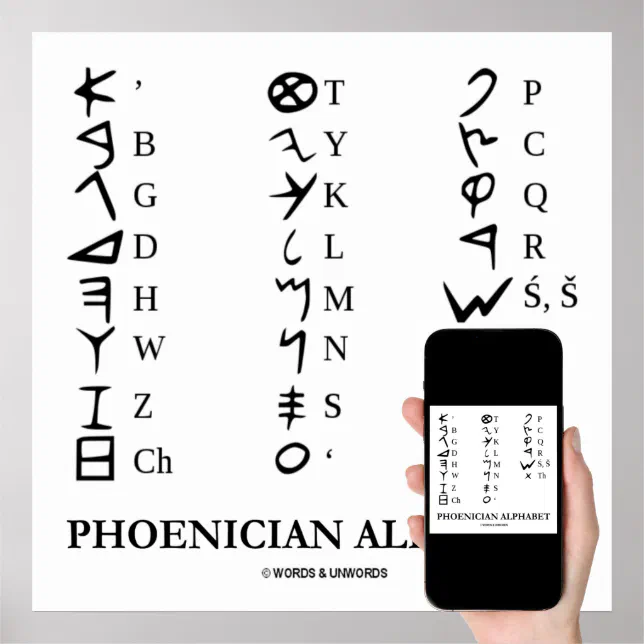 Phoenician Alphabet (Ancient Language Symbols) Poster Zazzle