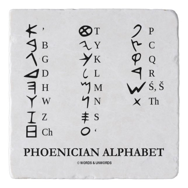 Phoenician Alphabet Linguistics Language Symbols Trivet (Front)