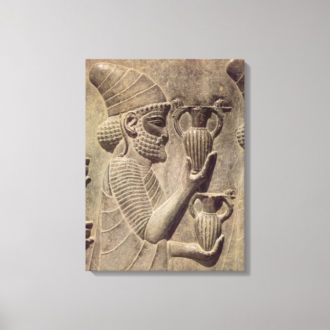 Phoenician carrying two offering, detail relief canvas print (Front)