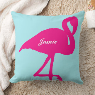 Phoenicopterus Vintage Flamingo Fuchsia Pink Throw Pillow