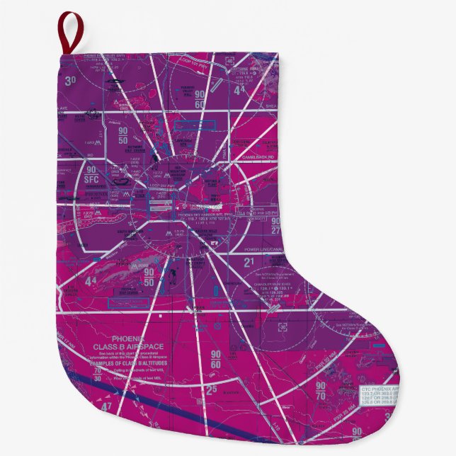 Phoenix Airport TAC Chart Large Christmas Stocking (Front)