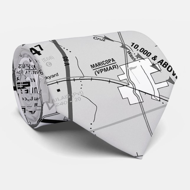 Phoenix Airport TAC Chart  Neck Tie (Rolled)